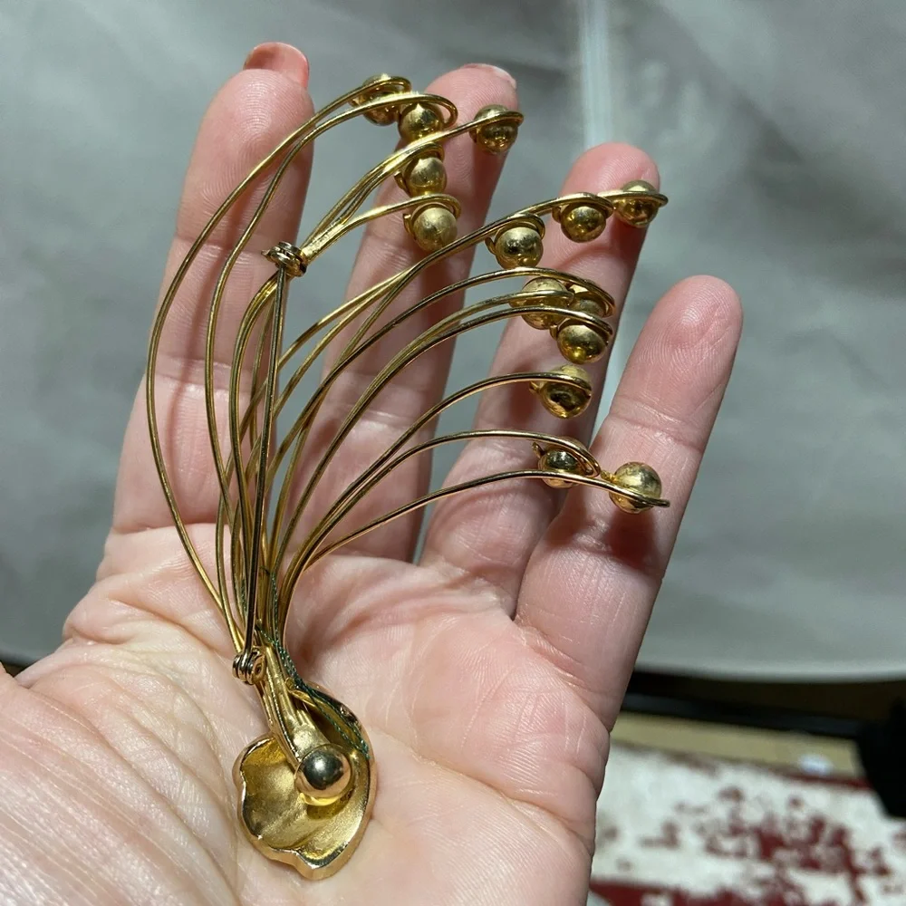 Vintage Gold Tone Art Deco Brooch - Picture 5 of 6